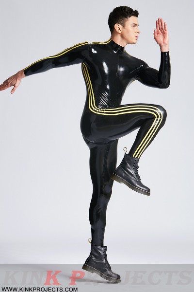 Male 'Triple-Striper' Shoulder-Zipper Catsuit