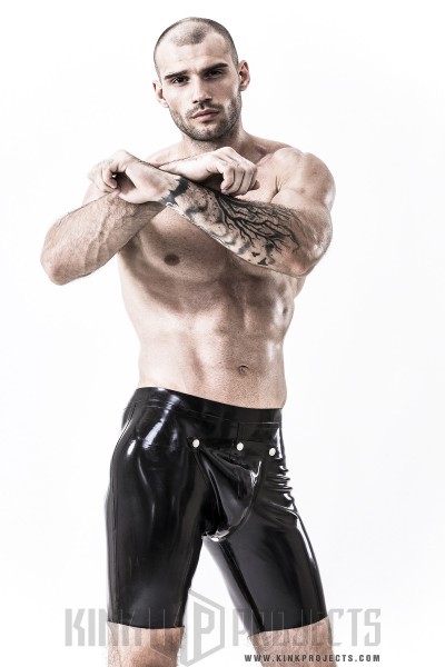 Male Latex Codpiece Cycling Shorts