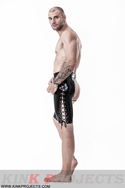Male Laced Short Latex Chaps