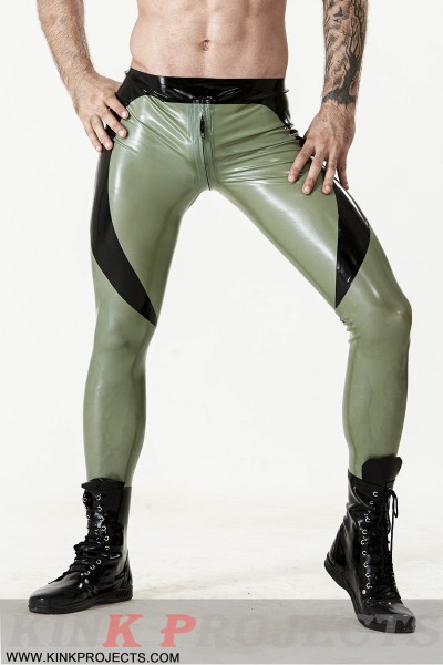 Male 'Pointed Panels' Through-Zip Leggings 