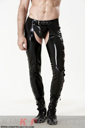 Male Low-Waisted Slim-Cut Laced Chaps-modification