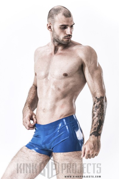 Male 'Open-Bum' Latex Club Shorts