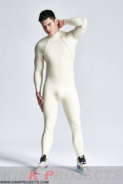 Male Double-Diagonal Zip Catsuit 