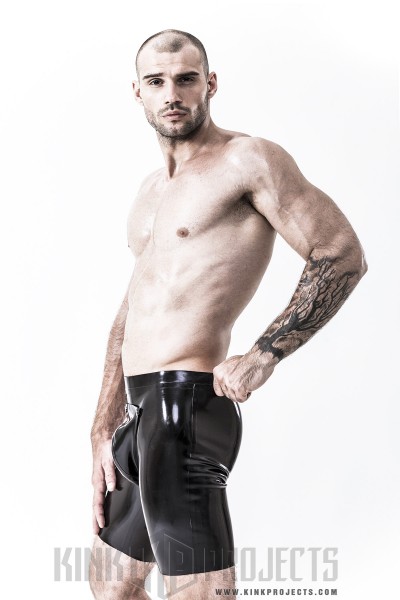 Male Latex Codpiece Cycling Shorts