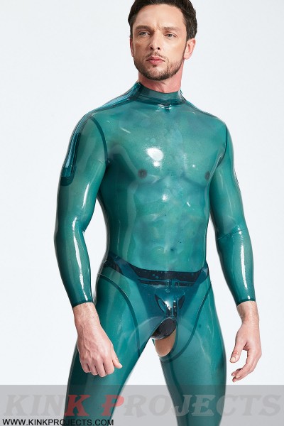 Male Open-Crotch Shoulder-zip Catsuit 