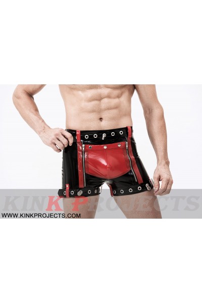 Male Sailor-Front Zip Bondage Shorts