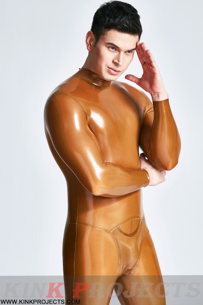 Male Zipless Pouch-front Neck Entry Catsuit 