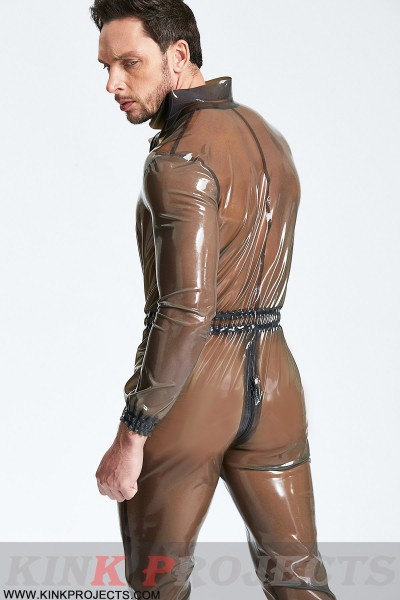 Male Translucent Front Zip 'Romper' 