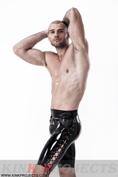 Male Laced Short Latex Chaps