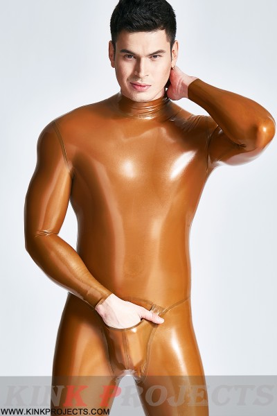 Male Zipless Pouch-front Neck Entry Catsuit 