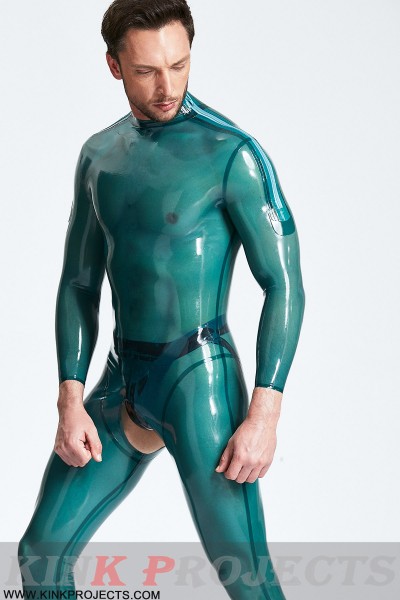 Male Open-Crotch Shoulder-zip Catsuit 