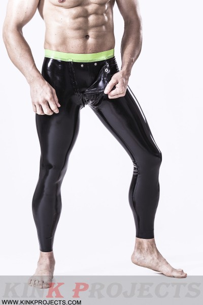 Male Studded & Zippered 'Codpiece' Latex Leggings