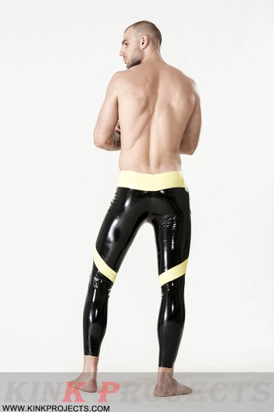 Male Latex Low-Cut 'Side-Striped' Leggings