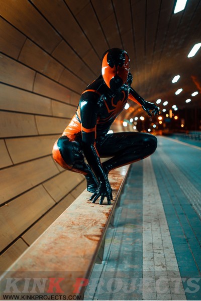 Male 'Red Venom-Man‘ Rubber Catsuit