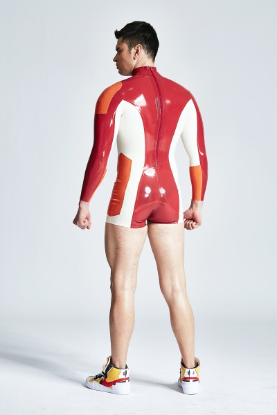 Male Tri-Color Long-Sleeved Shortie Suit