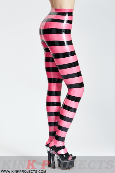 'Candy' Striped Latex Tights