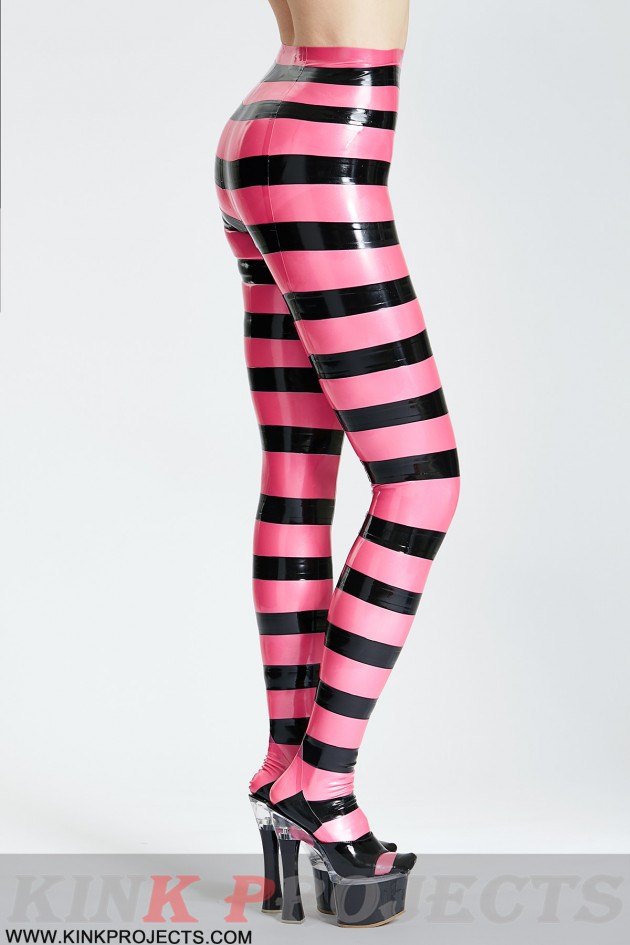 'Candy' Striped Latex Tights 'Candy' Striped Latex Tights
