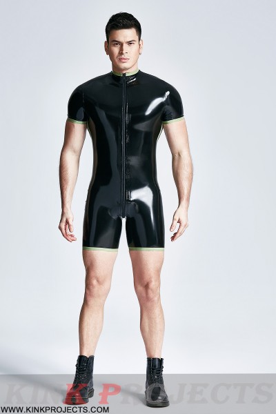 Male Striped Front-zip Surfsuit