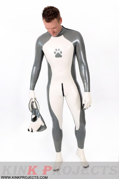 Male Grey Donkey Latex Catsuit