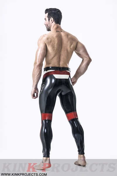 Male Latex Motorcycle Branding Pants