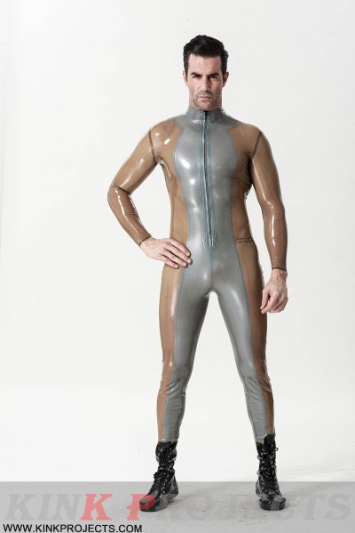 Male 'Silver Sleek' Front-zip Catsuit 