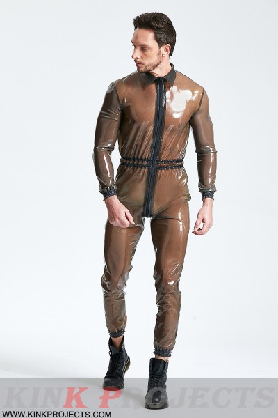 Male Translucent Front Zip 'Romper' 