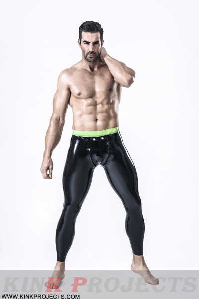 Male Studded & Zippered 'Codpiece' Latex Leggings