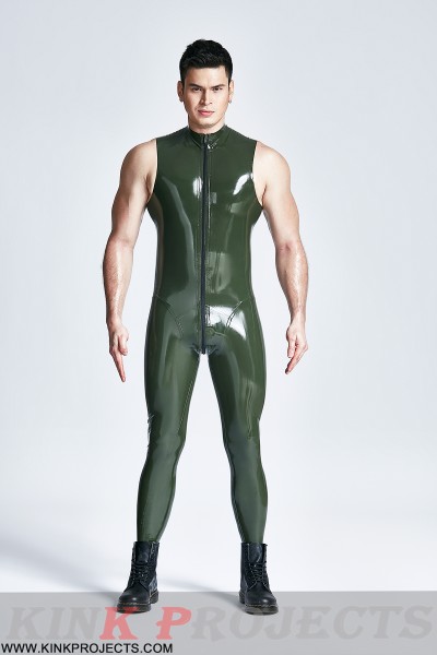 Male Front Through-zip Sleeveless Catsuit 
