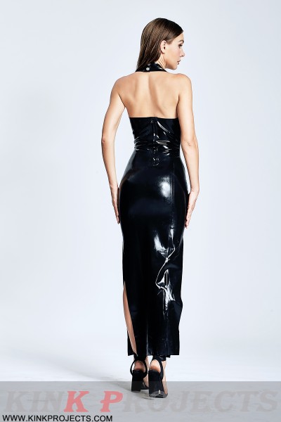 'Take-The-Plunge' Ankle-Length Halter-Neck Dress