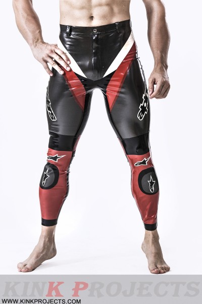 Male Latex Motorcycle Branding Pants