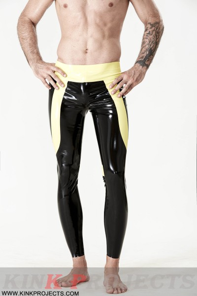 Male Latex Low-Cut 'Side-Striped' Leggings