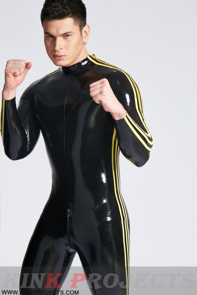 Male 'Triple-Striper' Shoulder-Zipper Catsuit