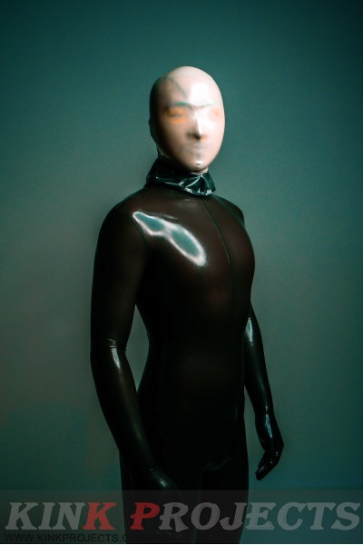 Male Face-Entry Latex Catsuit 