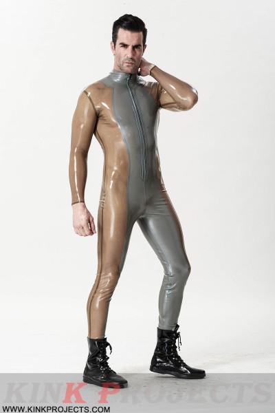 Male 'Silver Sleek' Front-zip Catsuit 