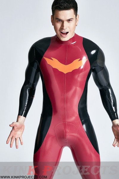 Male Winged-Chest Back Zip Catsuit 