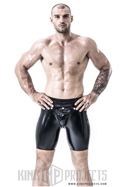 Male Latex Codpiece Cycling Shorts