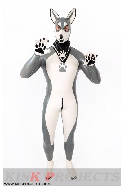 Male Grey Donkey Latex Catsuit