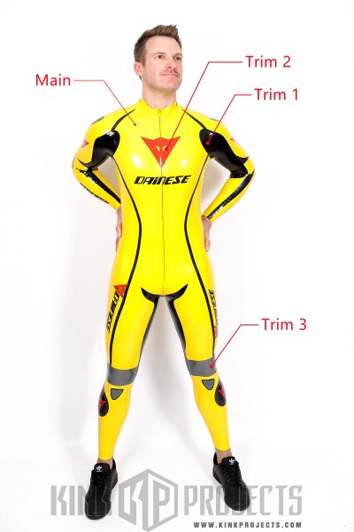 Male Brand Name Motorcycle Style Latex Catsuit