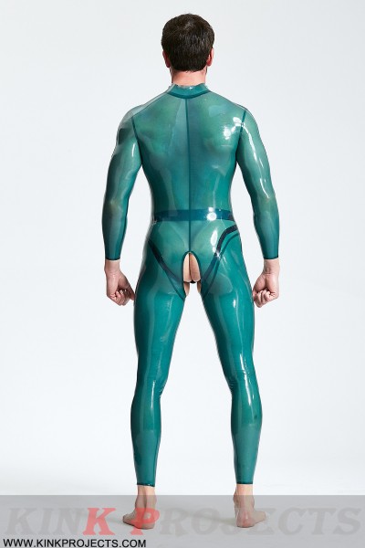 Male Open-Crotch Shoulder-zip Catsuit 