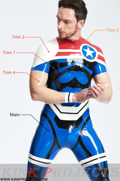 Male 'Captain Star' Back Zip Catsuit 