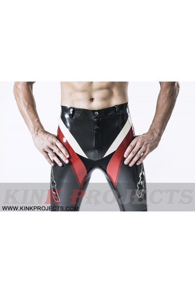 Male Latex Motorcycle Branding Pants