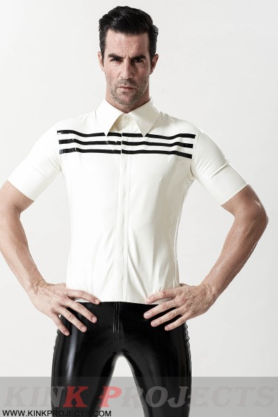 Male Triple Stripes Short-Sleeved Casual Shirt 