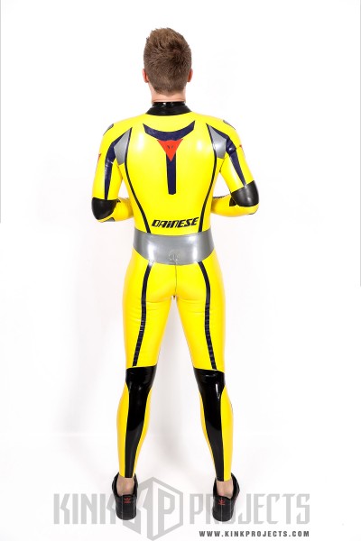 Male Brand Name Motorcycle Style Latex Catsuit