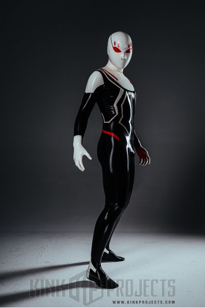 Male White-Headed 'Spidey' Latex Costume Catsuit