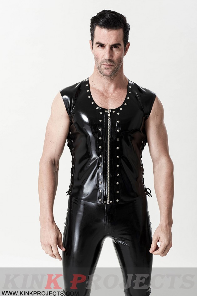 Male 'Eyelets' Zip & Lace Vest