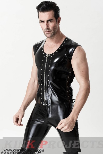 Male 'Eyelets' Zip & Lace Vest