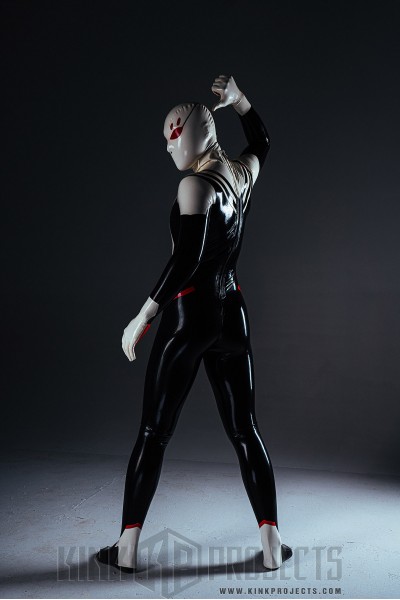 Male White-Headed 'Spidey' Latex Costume Catsuit