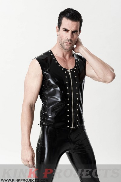 Male 'Eyelets' Zip & Lace Vest