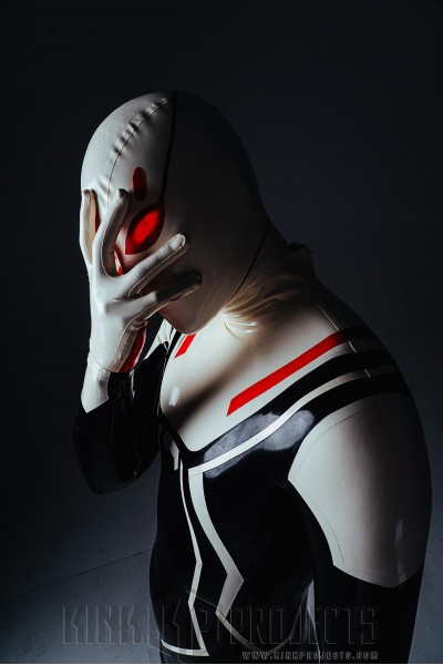 Male White-Headed 'Spidey' Latex Costume Catsuit