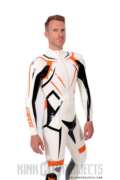 Male 'MotoGP Circuit' Branded Motorcycle Latex Suit